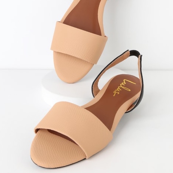 NIB Madora Toffee Beige Snake Print Slingback Flat - Picture 2 of 4